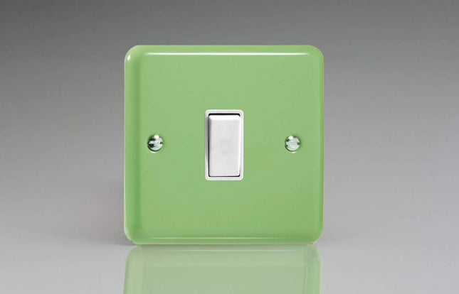 Varilight 1-Gang Intermediate 10A Switch Lily Range Beryl Green Finished Plate XY7W.BG
