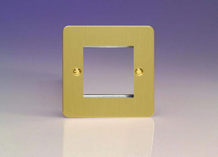 Varilight Data Grid Face Plate For 2 Data Module Widths Ultra Flat Brushed Brass XFBG2
