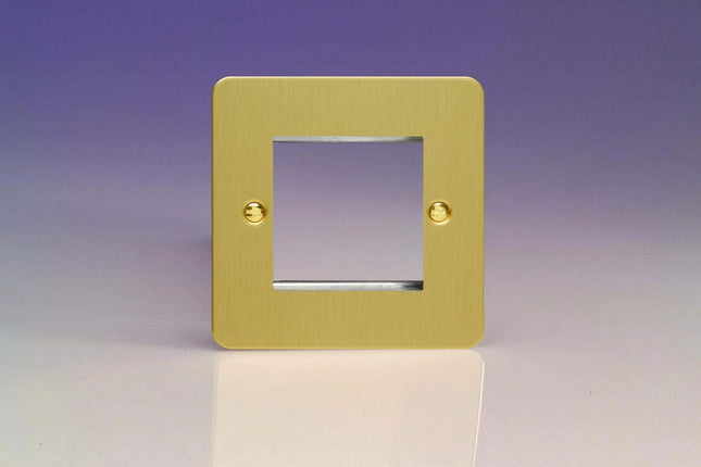Varilight Data Grid Face Plate For 2 Data Module Widths Ultra Flat Brushed Brass XFBG2