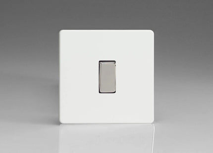 Varilight XDQBP1S Screwless Premium White 1-Gang 6A 1-Way Push Retractive Momentary Switch