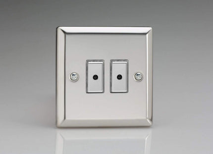 Varilight 2-Gang 1-Way V-Pro Multi-Point Remote/Tactile Touch Control Master LED Dimmer 2 x 0-100W (1-10 LEDs)