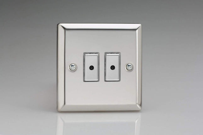 Varilight 2-Gang 1-Way V-Pro Multi-Point Remote/Tactile Touch Control Master LED Dimmer 2 x 0-100W (1-10 LEDs)