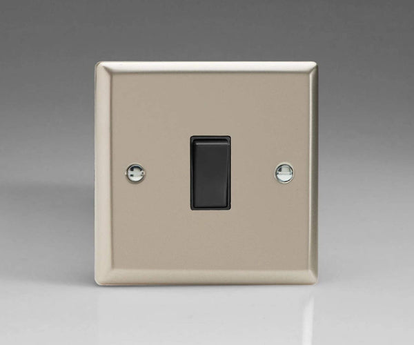 Varilight 1-Gang 20A Double Pole Rocker Light Switch Satin Chrome XN20B