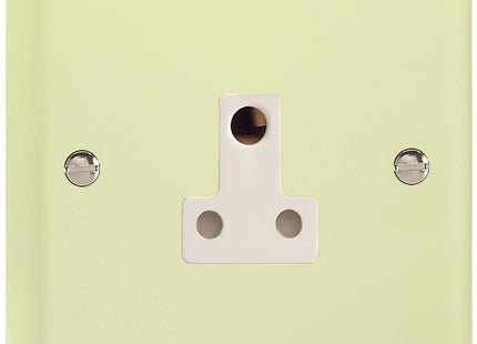 Varilight 1-Gang (Single), 5 Amp Round Pin Socket, Classic Lily White Chocolate XYRP5AW.WC