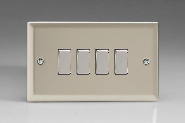 Varilight XN9D Rocker Switches Satin Chrome 4 Gang