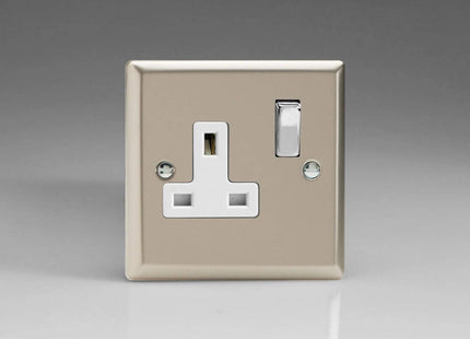 Varilight XN4DW 13A Switched Socket 1-Gang White Satin