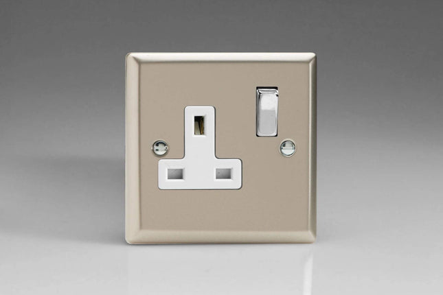 Varilight XN4DW 13A Switched Socket 1-Gang White Satin