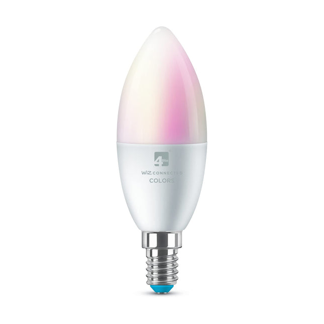 4lite Smart Wiz Connected LED Bulb Candle C37 E14 Screw Fitting WiFi/Bluetooth Colour Changing Tuneable White & Dimmable 4.9w 470lm
