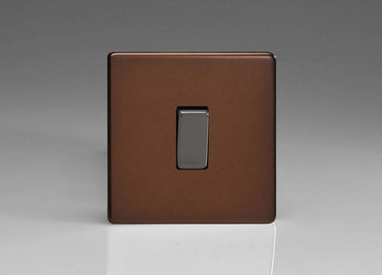 Varilight XDMBP1S Screwless Mocha 1-Gang 6A 1-Way Push Retractive Momentary Switch