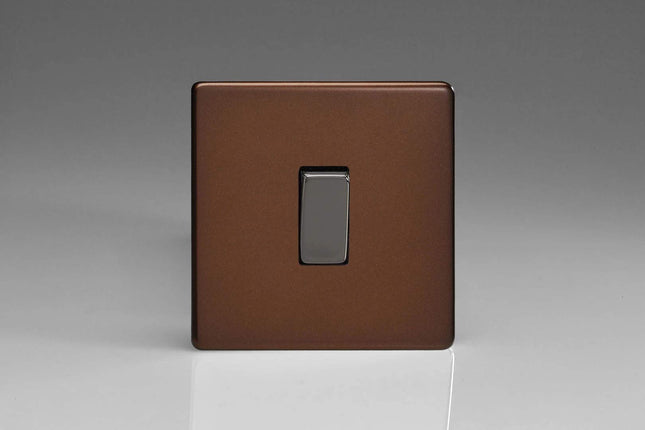 Varilight XDMBP1S Screwless Mocha 1-Gang 6A 1-Way Push Retractive Momentary Switch