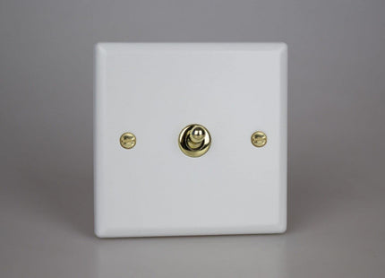 Varilight Vogue Collection Matt White 1-Gang Intermediate Toggle Switch