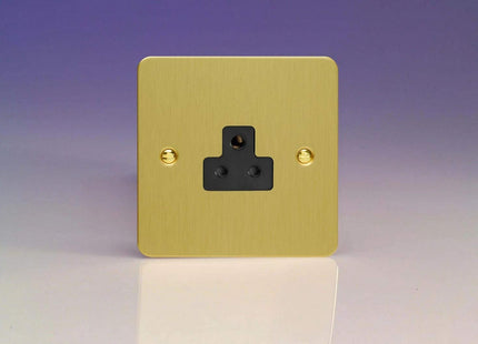 Varilight 1-Gang 2A Round Pin Socket Ultra Flat Brushed Brass XFBRP2AB