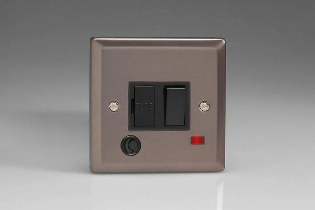 Varilight 13A Switched Fused Spur + Neon + Flex Outlet Pewter XR6FONB