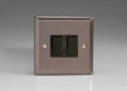 Varilight 2-Gang 10A Intermediate Rocker Light Switch Pewter XR77B