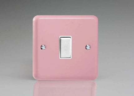Varilight 1-Gang Intermediate 10A Switch Lily Range Rose Pink Finished Plate XY7W.RP