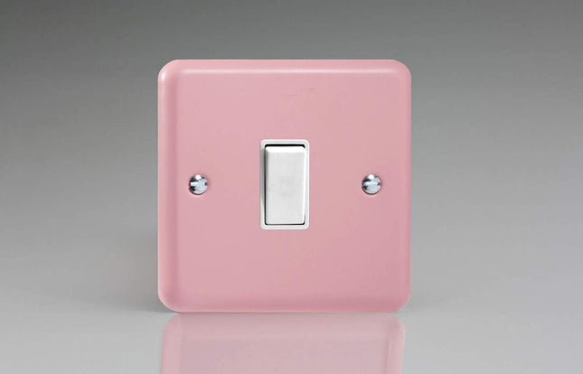 Varilight 1-Gang Intermediate 10A Switch Lily Range Rose Pink Finished Plate XY7W.RP