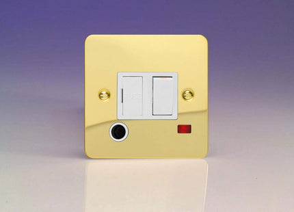Varilight 13A Switched Fused Spur + Neon + Flex Outlet Polished Brass XFV6FONW