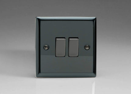 Varilight 2-Gang 10A Intermediate Rocker Light Switch with Metal Rockers Iridium XI77D