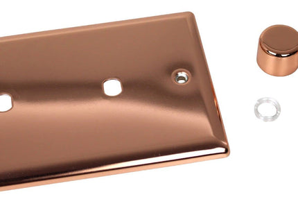 Varilight 2-Gang Matrix Kit for Rotary Dimmers (Twin Plate) Polished Copper
