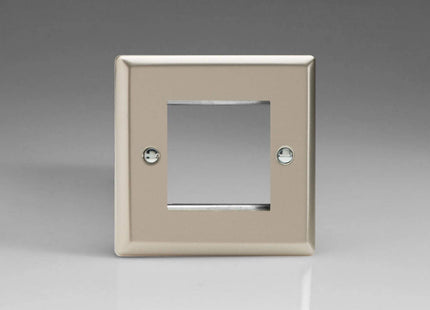 Varilight Data Grid Face Plate For 2 Data Module Widths Satin Chrome XNG2