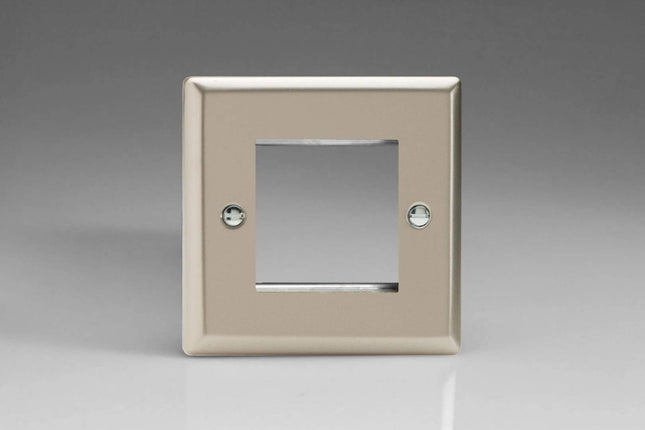 Varilight Data Grid Face Plate For 2 Data Module Widths Satin Chrome XNG2