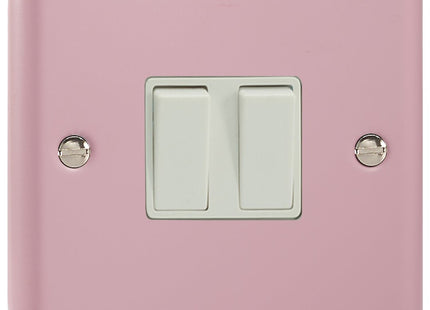 Varilight 2-Gang (Double), 1 or 2 Way 10 Amp Switch, Classic Lily Rose Pink XY2W.RP