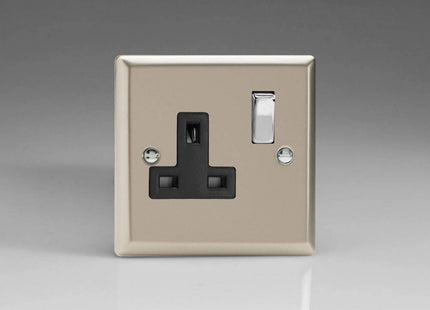 Varilight XN4DB 13A Switched Socket 1-Gang Black Satin