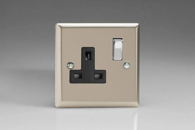 Varilight XN4DB 13A Switched Socket 1-Gang Black Satin