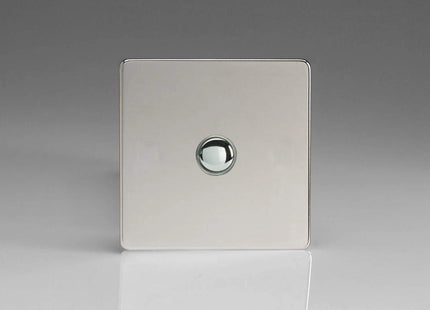 Varilight 1-Gang 6A 1- or 2-Way Push-On/Off Impulse Switch Polished Chrome XDCP1S