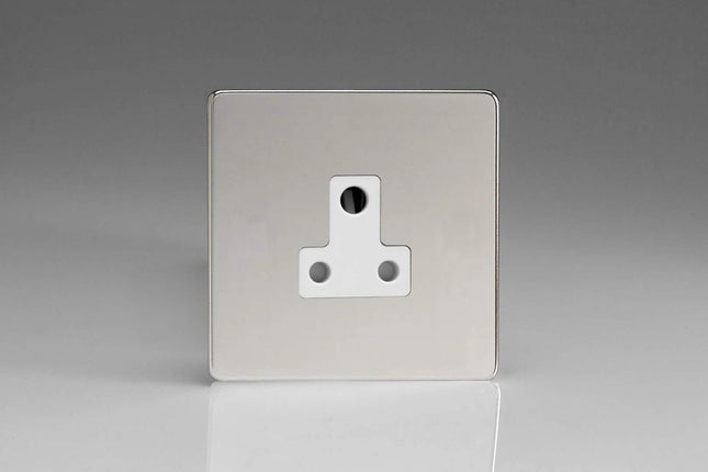 Varilight 1-Gang 5A Round Pin Plug Socket Polished Chrome XDCRP5AWS