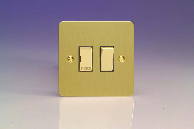 Varilight Ultraflat Brushed Brass Switch 13 Amp XFB6D