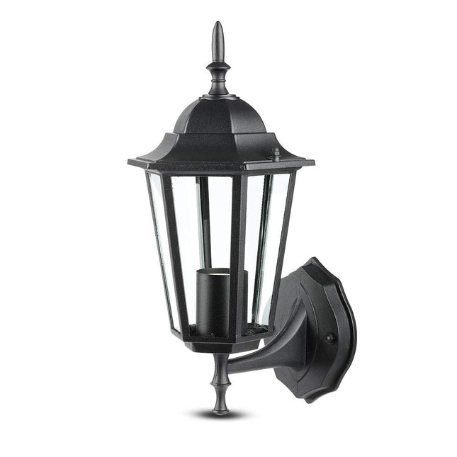 V-TAC Classic Design Lantern E27 Max Wattage 40W Waterproof IP44 for Patios, Doorways, Walkways [Upward Matt Black]