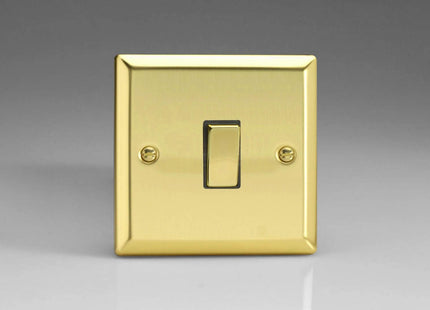 Varilight 1-Gang 20A Double Pole Rocker Light Switch with Metal Rockers Victorian Brass XV20D