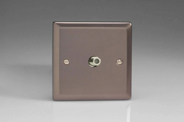 Varilight 1-Gang TV Plug Socket, F-Type Satellite Pewter XR8S