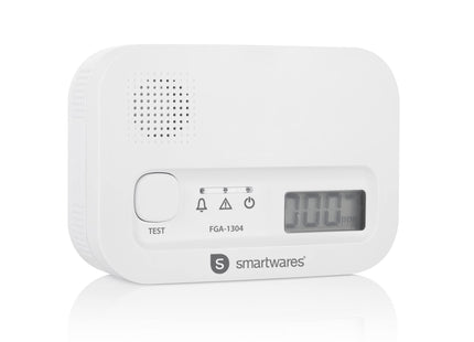 Smartwares FGA-13041 Carbon Monoxide Detector, 10 Year Sensor, Digital Screen, Display and Test Button