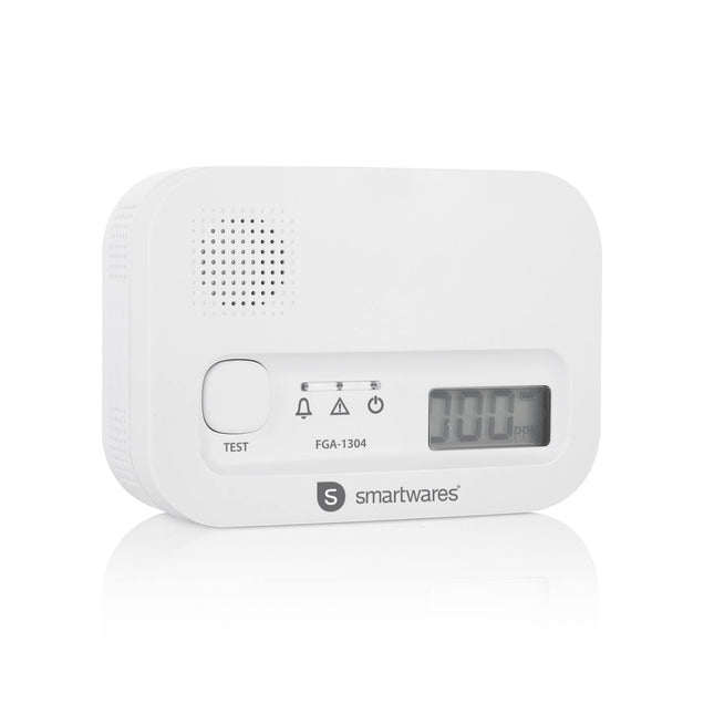 Smartwares FGA-13041 Carbon Monoxide Detector, 10 Year Sensor, Digital Screen, Display and Test Button