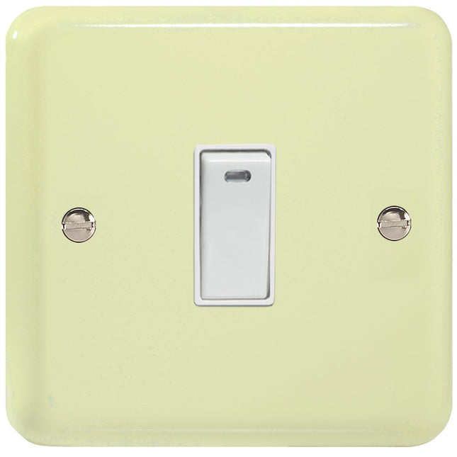 Varilight 1-Gang (Single), 20 Amp Double Pole Switch with Neon, Classic Lily White Chocolate XY20NW.WC