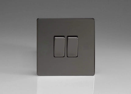 Varilight 2-Gang 10A Intermediate Rocker Light Switch Iridium XDI77S