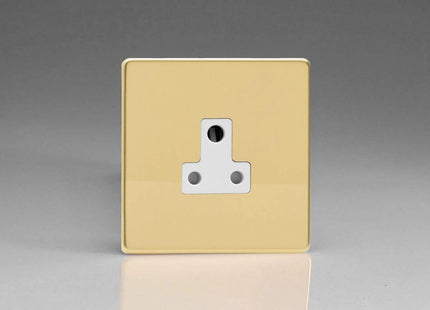 Varilight 1-Gang 5A Round Pin Plug Socket Polished Brass XDVRP5AWS