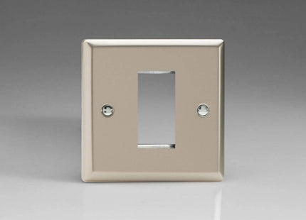 Varilight Data Grid Face Plate For 1 Data Module Width Satin Chrome XNG1