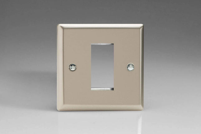 Varilight Data Grid Face Plate For 1 Data Module Width Satin Chrome XNG1