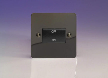 Varilight Ultra Flat Plate Iridium Black Fan Isolator Switch Black Insert XFiFIB
