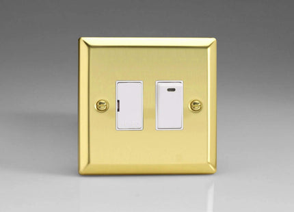 Varilight 13A Switched Fused Spur + Neon Victorian Brass XV6NW