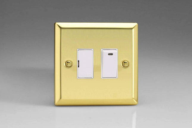 Varilight 13A Switched Fused Spur + Neon Victorian Brass XV6NW