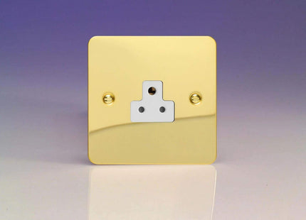 Varilight 1-Gang 2A Round Pin Socket Ultra Flat Polished Brass XFVRP2AW