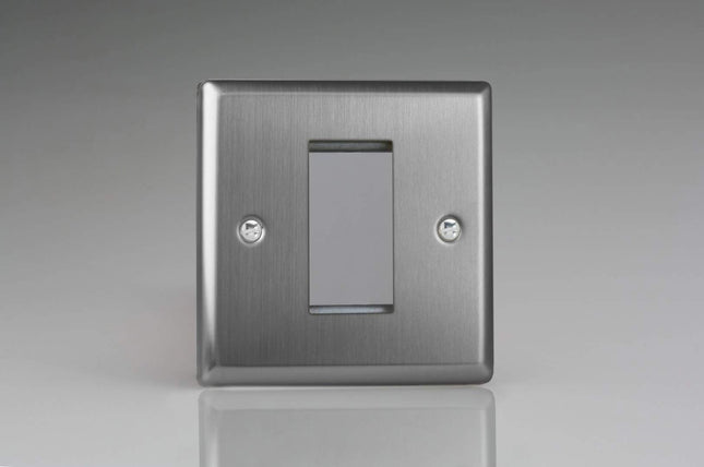 Varilight XTG1 Classic Brushed Steel DataGrid Plate (1 DataGrid Space)