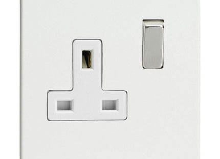 Varilight XDQ4WS 13A Socket Steel 1-Gang Premium White