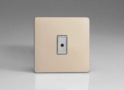 Varilight Eclique 2 1-Gang 1-Way Remote/Tactile Touch Control Master LED Dimmer Light Switch 1 x 0-100W (Max 10 LEDs) Satin Chrome JDNE101S