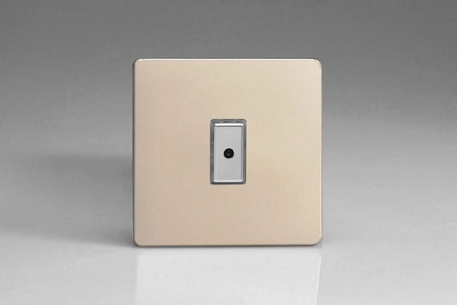 Varilight Eclique 2 1-Gang 1-Way Remote/Tactile Touch Control Master LED Dimmer Light Switch 1 x 0-100W (Max 10 LEDs) Satin Chrome JDNE101S