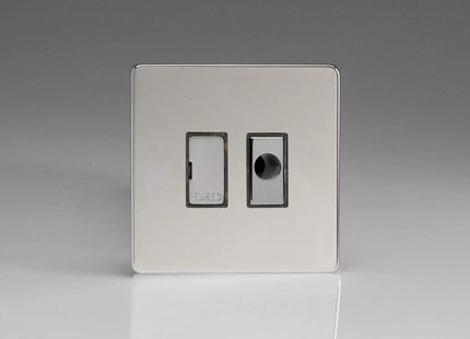 Varilight 13A Unswitched Fused Spur + Flex Outlet with Metal Inserts Polished Chrome XDC6UFODS